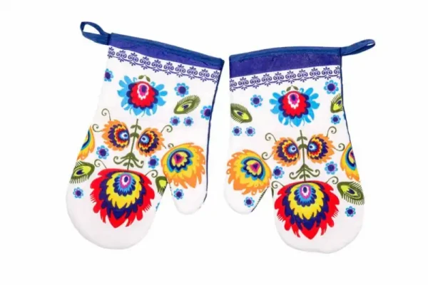 Chňapka kuchynská, motív folklór,2ks/sada s magnetem KLC 2