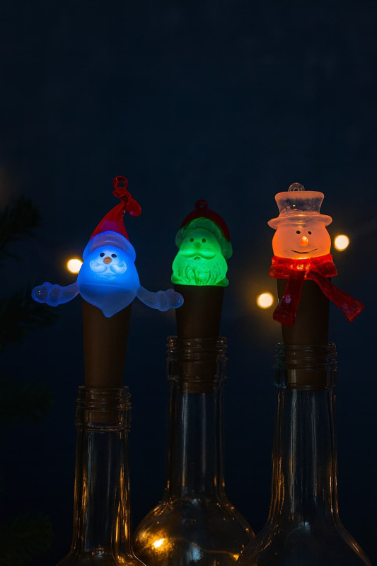 Dekorácia zátka na fľašu LED mix 1