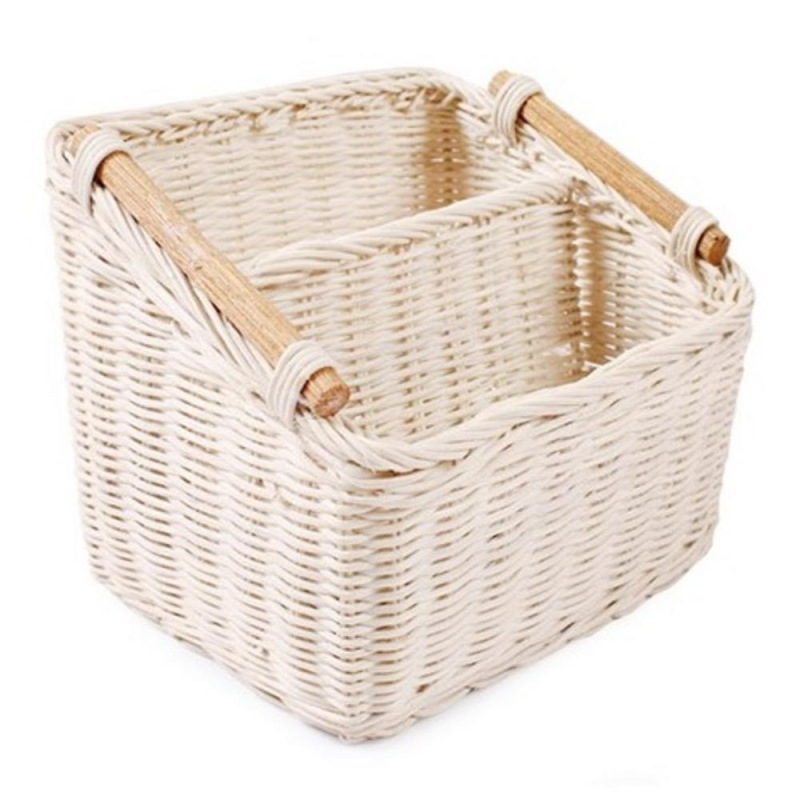 Košik RATAN s 2 priečinkami 20x20x11/17 cm