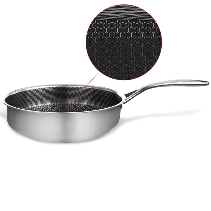 Hlboká panvica COOKCELL 26 cm – nerezová 3-vrstvová, nepriľnavá, indukcia