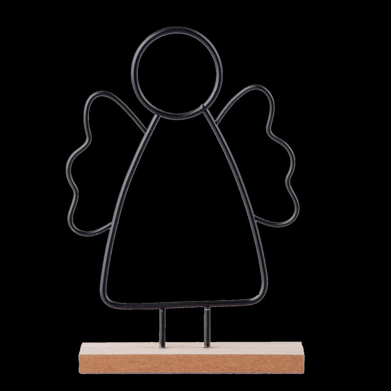 Postavička anjel 11x4x16,5 cm drevo/kov