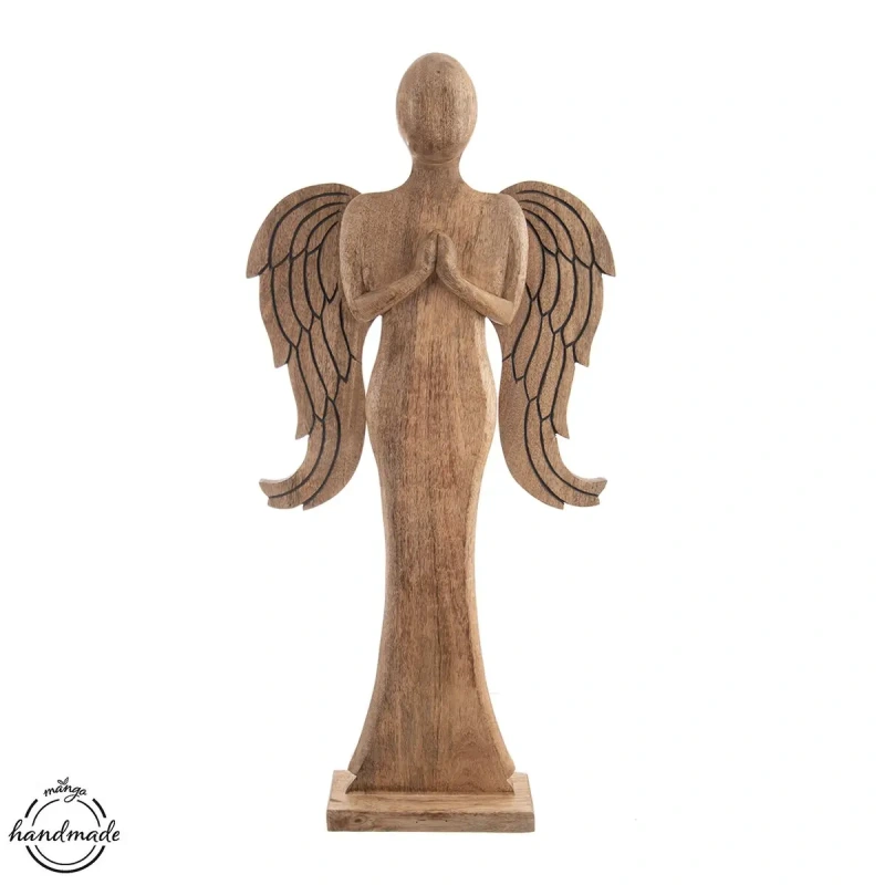 Drevený anjel MANGO 77,5 cm – dekorácia z mangového dreva 2
