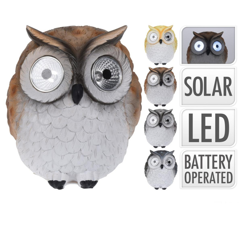 Postavička sova 14X14,5X15,5CM solar