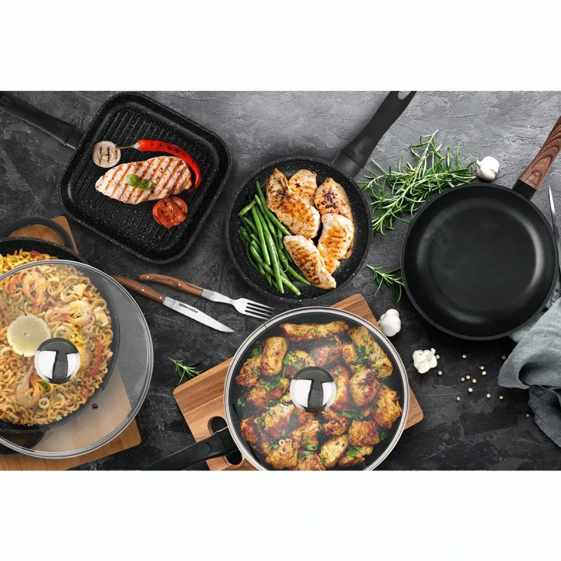 Nepriľnavá panvica GRANDE 20 cm – PFLUON GRANIT, indukcia, ochranná podložka 3