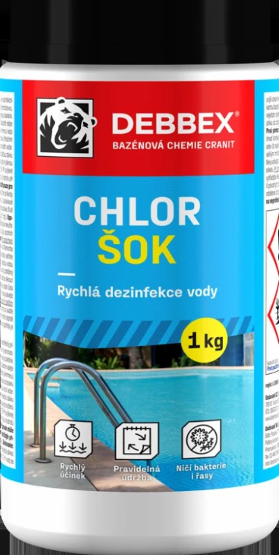 Chémia bazénová Cranit Chlor šok 1kg KLC