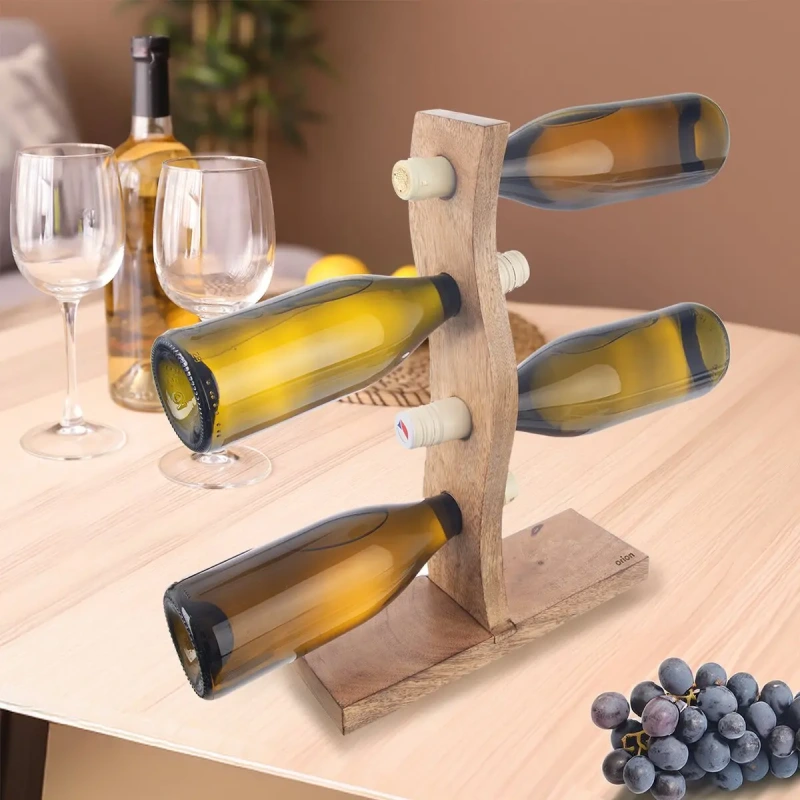 Stojan MANGO na víno – drevený stojan pre 4 fľaše 3