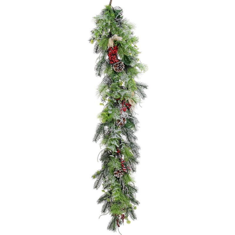 Girlanda vianočná 110 cm čečina+bobule+šišky
