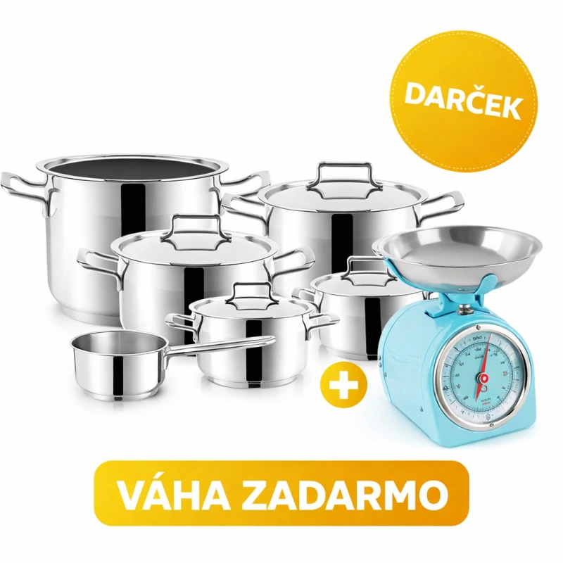 Sada riadu ANETT – 12 dielna | Nerezové kastróly s pokrievkami a sendvičovým dnom