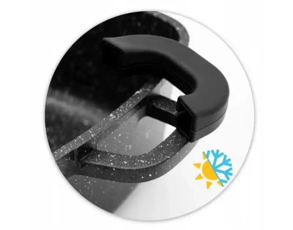 Hliníkový hranatý hrniec 2,3 l s keramicko-mramorovým povrchom + pokrievka (20×20×9 cm) 3