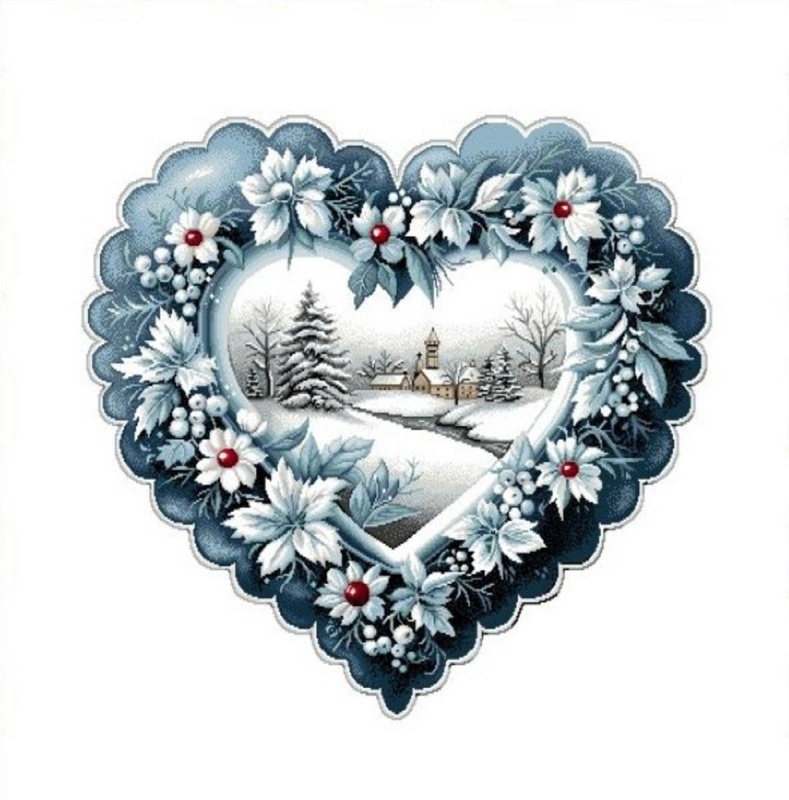 Obliečka na vankúš Vianoce SRDCE 42 × 42 cm / gobelínová 1