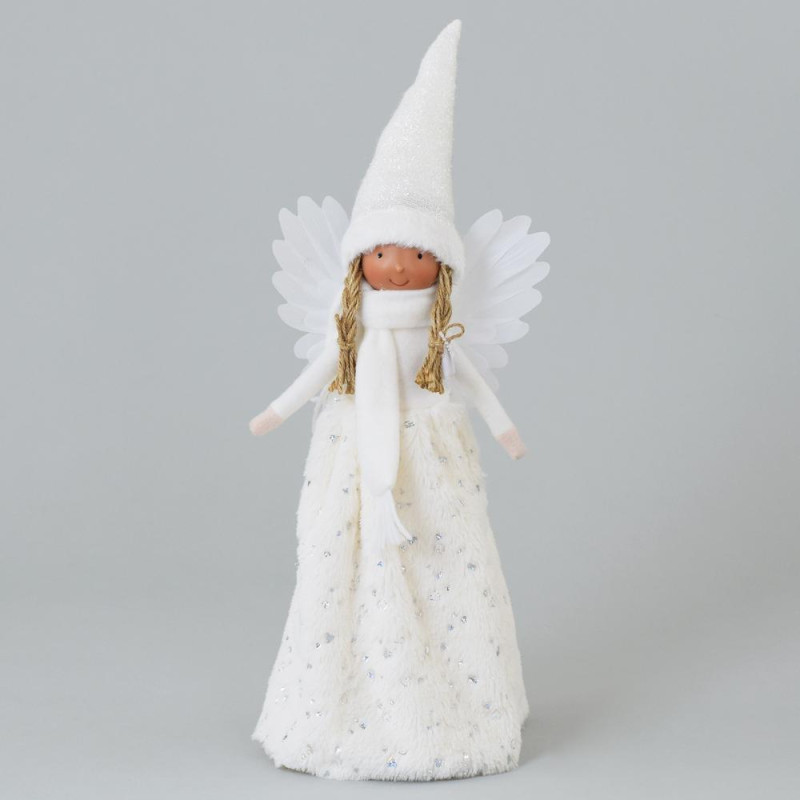 Postavička anjel LED 22x14x44cm biely