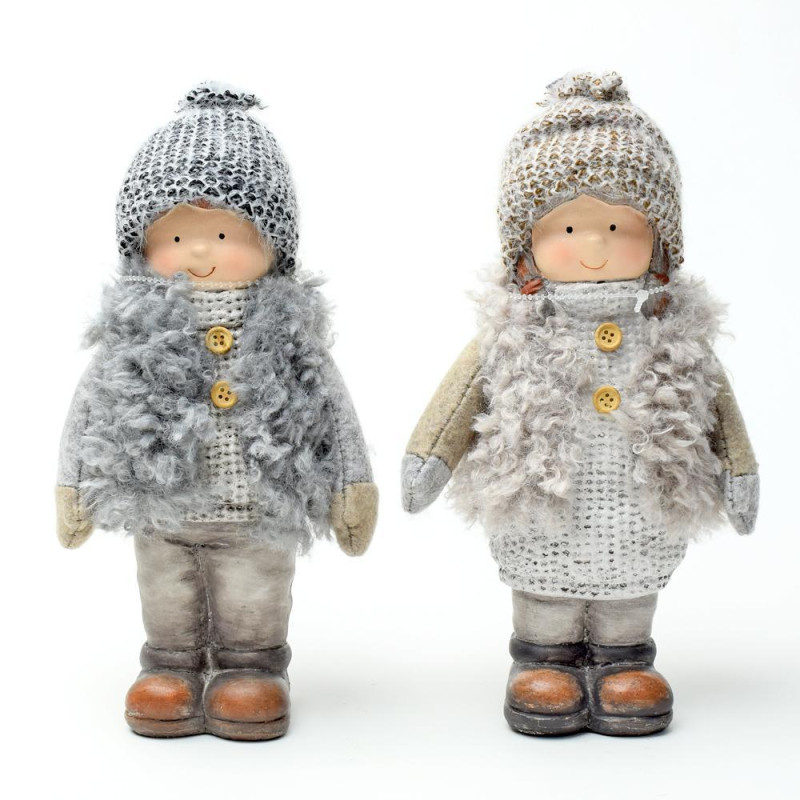 Postavička chlapec/dievča 12x9x20 cm polyrezín mix