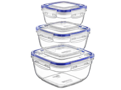 Dóza s tesnením na potraviny UH, sada 3ks štvorec KLC