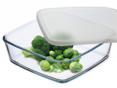 Dóza na potraviny sklo 1l + UH veko štvorec