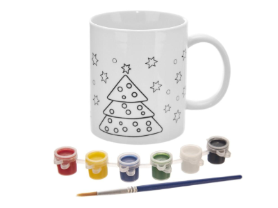Hrnček s farbami a štetcom – stromček (0,38 l)