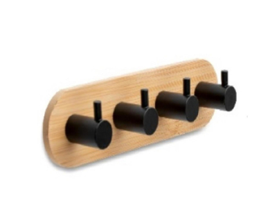 Vešiak 4-háčik bambus / kov